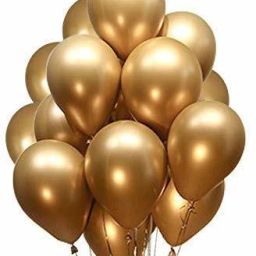 Solid 20 Pcs Golden Metallic Chrome Balloons for Birthdays, Anniversaries , Weddings Balloon-4