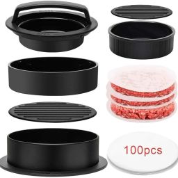 Cold 3 in 1 Burger Sandwich Press Maker, Hamburger Patty Maker Stuffed Burgers Press Manual Dough Press-4
