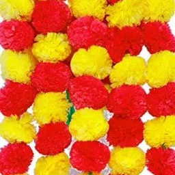 Artificial Garland Money Plant Leaf Bail,Wall Hanging(Pack of 5 Strings) Multicolor Marigold Artificial Flower-7