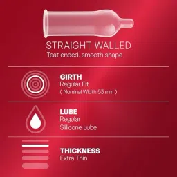 durex Condom Pack real intense with security & protection for Men (Extra Thin)10 count Condom image 2