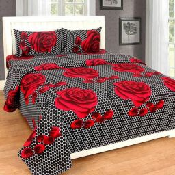 104 TC Cotton Double Floral Flat Bedsheet-16