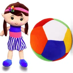 Soft Combo Cute Looking Beautiful Doll, Stuffed Toys with soft ball Small - 18 cm-image-99