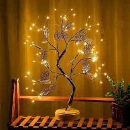 Bonsai Desk Tree LED Battery Powered or USB Adapter Table Top Decoration Table Lamp-0