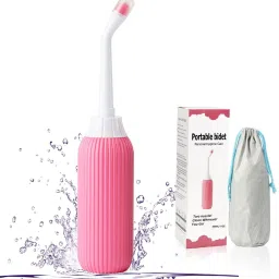 500ML Bidet Portable, Bidet Spray for Travel with Angled Nozzle Spray, Retractable Handheld Bidet Spray Portable of Antislip with Travel Bag (Pink) Bidet Nozzle-image-91