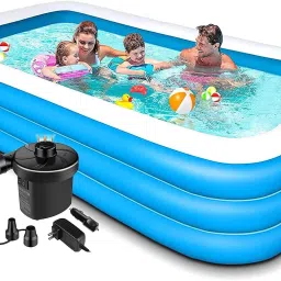 Bath Tubs with Electric Pump for Adults (Blue, 10 Feet) Inflatable Swimming Pool-44