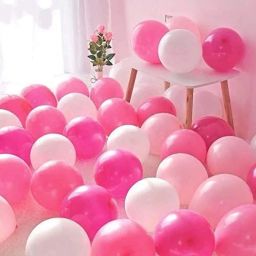 Solid Hd/Mettalic 100 Ballons Pink and White For Kids/Adult/Party/Birthday Decorations Balloon-24