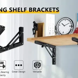 roztocze Heavy Duty Shelf Bracket for Bench Table 30 cm Shelf Bracket (Iron) 30 Shelf Bracket image 2