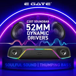 Egate C07 With Flawless Sound, Ambient RGB Light, Call Function, 2000mAh Battery, TWS 18 W Bluetooth Soundbar image 2