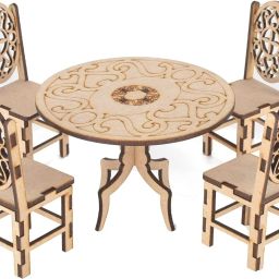 Miniature Wooden Barbi dollhouse furniture set for kids|dollhouse dining set-12