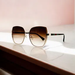 Gradient, UV Protection, Toughened Glass Lens Over-sized Sunglasses (58)-20