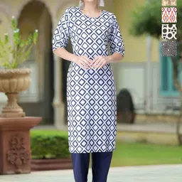 moda rapido Pack of 5 Women Printed Crepe A-line Kurta-picture-10
