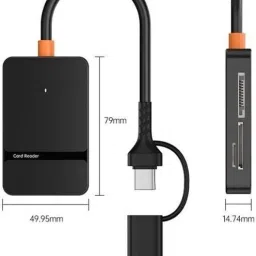 ULTRABYTES ADS 8-in-1 Card Reader Type-C + USB-A to SD/TF/MS / CF1 / Card Reader image 5