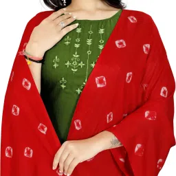 Printed Rayon Women Red Fancy Scarf, Scarf, Stole-image-4