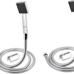 Square Hand Shower Telephonic with 1mtr SS Shower Tube and Wall Hook Shower Head WALL MOUNT (Pack of 2) Handheld-image-15