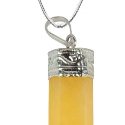 Indian Natural Citrine Pendant Locket With Metal Chain for Unisex Citrine Crystal Pendant-image-32