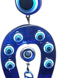 Horse Shoe Amulet with Third Eye Nazar Suraksha Yantra Pack of 2 Plastic, Polyresin Windchime-image-10