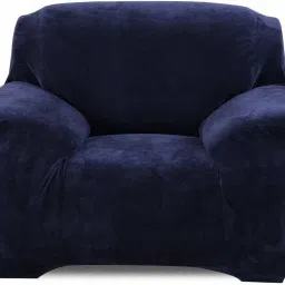 Plush Universal Single Seater Sofa Cover - Dark Blue(90-145cm) Plush Universal Single Seater Sofa Cover - Dark Blue(90-145cm) Sofa Fabric-17