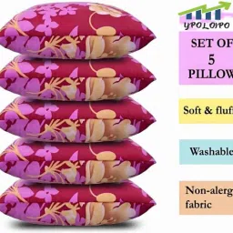 LUXURY Polyester Fibre Solid Sleeping Pillow Pack of 5-image-18