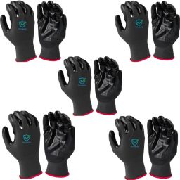 5Pair Black Safety Anti Cut Hand Gloves Reusable,Heavy Duty for Men & Women NylonSafety Gloves-image-52