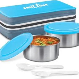 New Mini Lunch Insulated Tiffin with 2 280 ml Each, Cyan 2 Containers Lunch Box-18