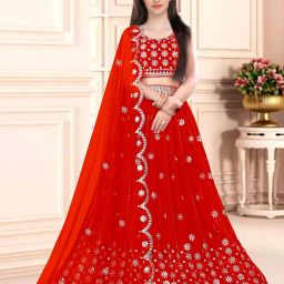 Embroidered Semi Stitched Lehenga Choli-image-96