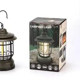 Portable Waterproof Vintage Camping Lantern Black Metal, Plastic Hanging Lantern-15