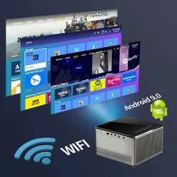 dkian K3 android Projector Full HD Home Cinema Projector 7200 Lumens WiFi Bluetooth (7200 lm / 1 Speaker / Wireless / Remote Controller) Portable Projector image 3