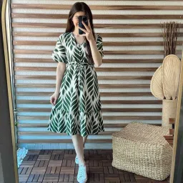 Geometric Print Pure Cotton Stitched Anarkali Gown-picture-15