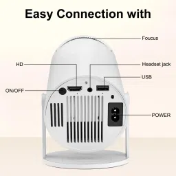 Prizmos HY300 Pro HD 1GB/8GB Android 11 Projector WiFi6 BT5.0 Auto Keystone (5000 lm / 1 Speaker / Wireless / Remote Controller) Portable Projector image 2