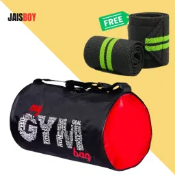 15 L Gym Duffel Bag - Combo Pack Wrist Support Band for Daily Exercise with Gym Bag for Men and Women - Green-image-69