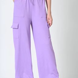 Women Solid Purple Track Pants-image-101