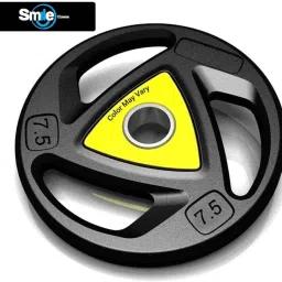 15 kg Rubber Coated Professional Weight Plate for Exercise Bar (7.5x2= 1 Pair) Home Gym Combo-2