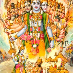 God Krishna With Arjun Adhesive Poster Vinyl-image-27