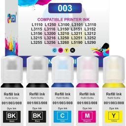 kalar 003 Refill Ink Bottle for L3110, L3150, L3250, L3252 L3115, L3116 Printers Black + Tri Color Combo Pack Ink Bottle-image-98
