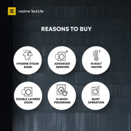 realme techlife 8 kg In-built Heater with ExpertWash Fully Automatic Front Load with In-built Heater Grey image 4