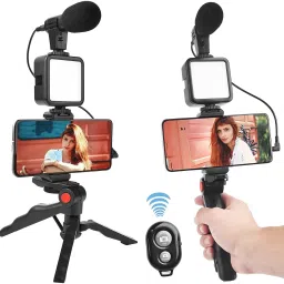 4uonly Vlogging Kit for Recording Videos and Content Creation Tripod Kit mnj25 Tripod image 3