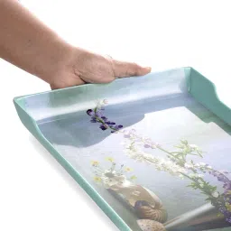 nayasa Plastic Rectangular Serving Tray Set For Serving Snacks,Drinks (Pack Of 3) Tray image 2