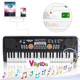 vikrida 49 Key Piano Keyboard with Recording and Mic with Musical Guitar image 2