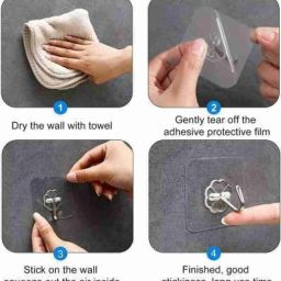 Pack of 8 New ABS Hook Towel Hanger for Kitchen/Bathroom/Utensil PINX8.103 Transparent Towel Holder-image-49