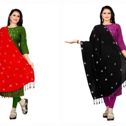 Printed Rayon, Cotton Blend Women Black, Red Stole-image-5