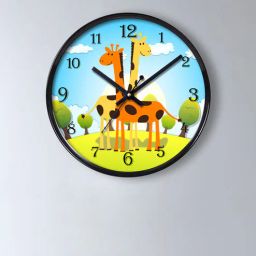 random Two Girraffe Multicolor Plastic Kids Wall Clock-picture-42