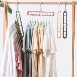 9 Hole Space Saving Cloth Hanger, 360 Degree Rotation Smart Closet Organizer Plastic Shirt Pack of 4 Hangers ForShirt-image-18