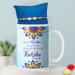 Designer RKH-006-MG-RKH-007-Rakhi 11 Assorted Rakhi, Mug, Chawal Roli Pack Set-image-16