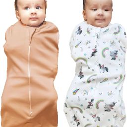 POD/Swaddle/Sleeping Bag/Sack for NewbornBaby 0-3 months Pack of-2 Biscuit+White Sleeping Bag-image-87