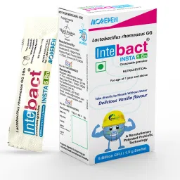 INTEBACT INSTA 5BN Prebiotics and Probiotics Supplement 6 Sachets Vanilla Flavour Granules-4