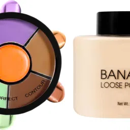 Combo of Banana Loose Mattifying Powder and Pro Concealer Waterproof Palette Concealer-33