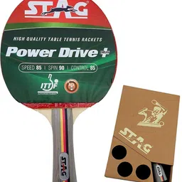stag iconic Power Drive Plus With Wooden Case Red, Black Table Tennis Racquet-picture-49