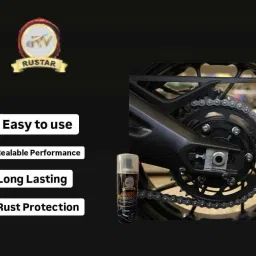 rustar Combo of Chain Lube +Chain Cleaner (500ml each) +All In One Polish (250ml) with Cleaning Brush & Foam Applicator |Cleans| Shines & Protects Chain| Chain Oil image 2