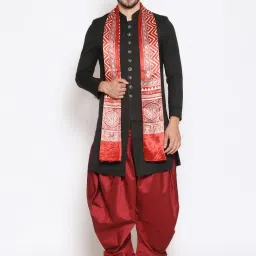 Silk Blend Printed Red Men Dupatta-picture-19