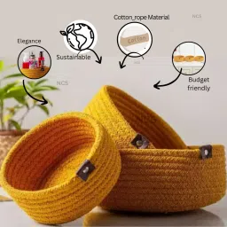 Jute Small box mini rope storage basket woven White hamper, baby basket, organizer, Storage Basket-image-64
